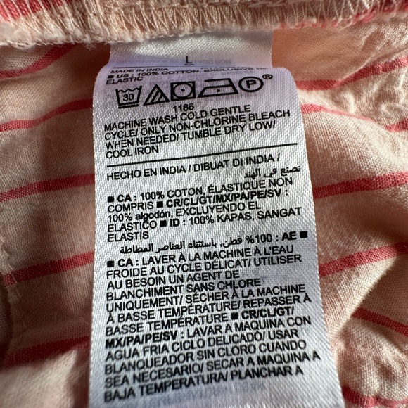 Only•v-neck pinstripe bralette top•women’s large•100% cotton•pink/cream•Old Navy - Picture 6 of 13